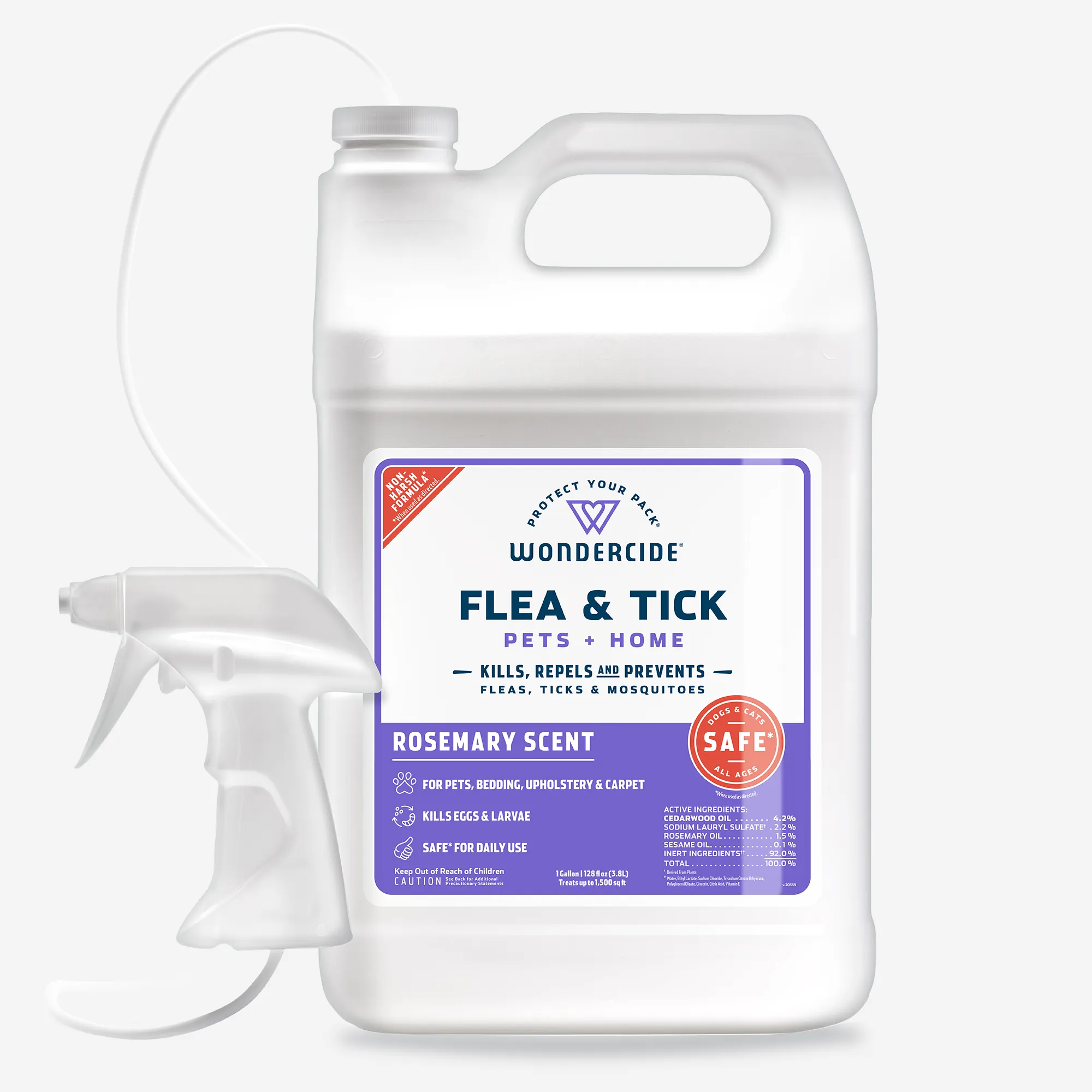 128 oz. Rosemary Flea & Tick Spray for Pets   Home with Natural Essential Oils