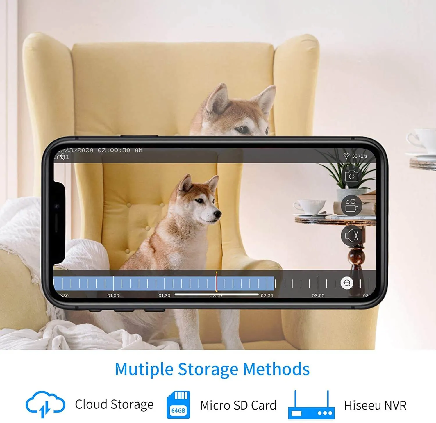 3Mp Home Camera Baby Monitor WiFi Camera Security Camera With 32Gb SD Card