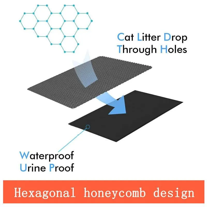 45X60Cm Double Layer Anti-Slip Cat Litter Mat Rb-12
