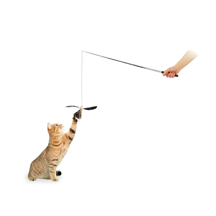 AFP Feather Copter Cat Wand - Brown
