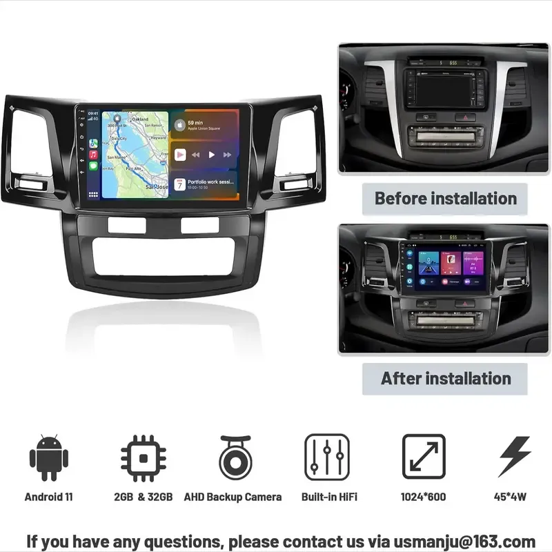 Automotive For Toyota Hilux 2005-2014 22.86 Cm Car Stereo