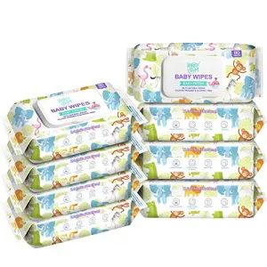Baby Wipe - HAPPY BUM Baby Wet Wipes, Baby Wipes Unscented, 8 Packs, 640 Count