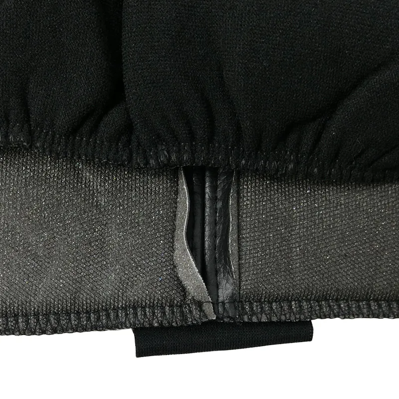 Black Bull Leather Look Seat Covers Universal Rear Size 06 - Black