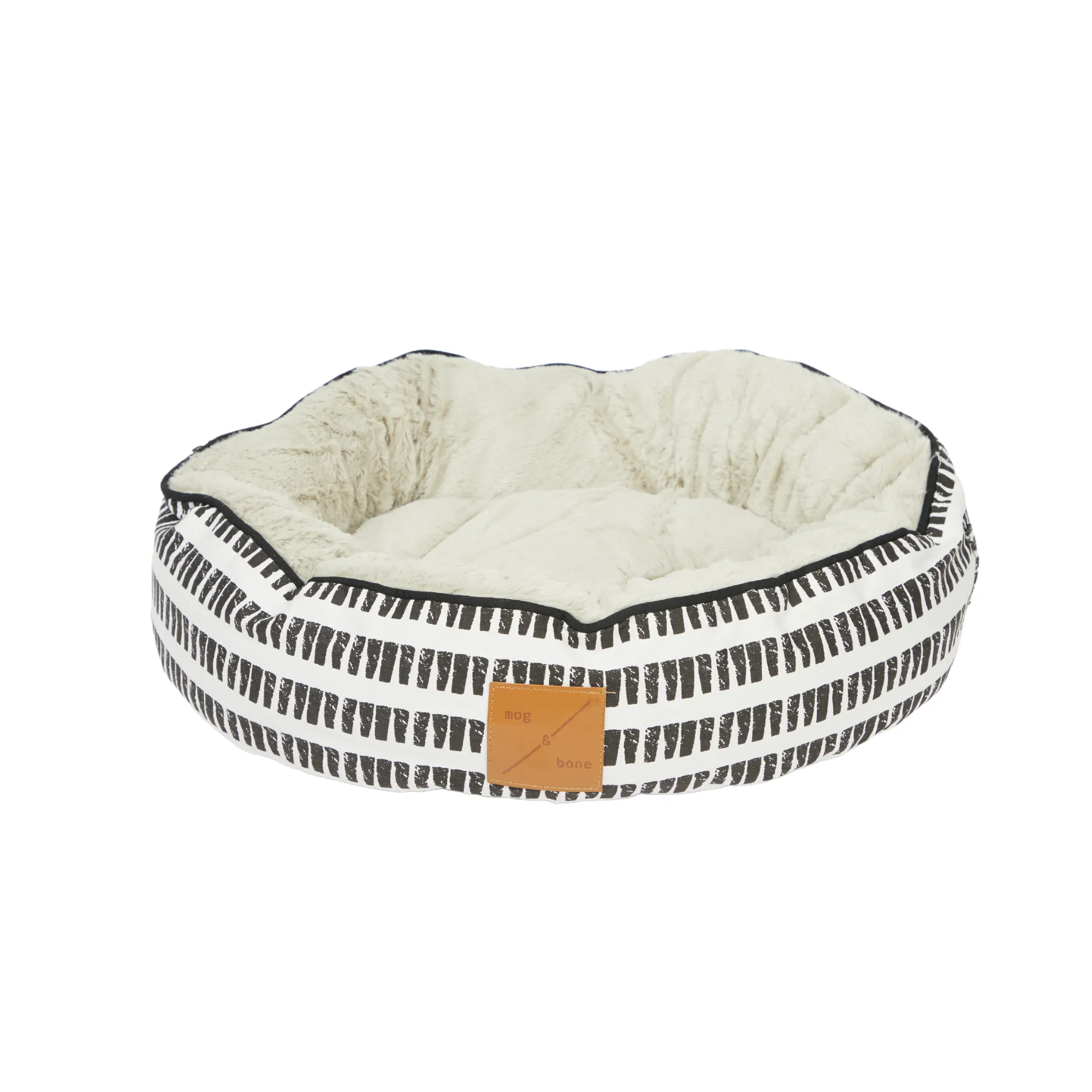 Cat Bed - Reversible - Black White Mosaic Print