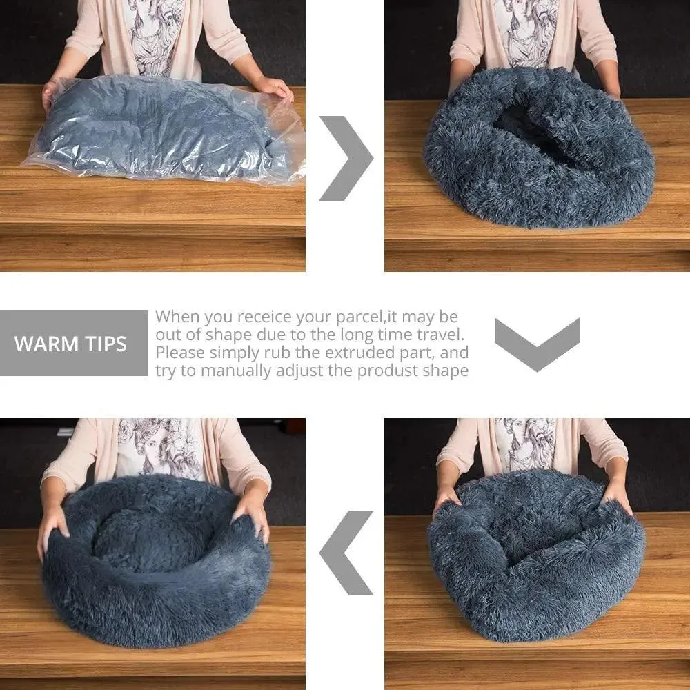 Comfortable Doughnut Cat Bed: Ultra-Soft Round Cat Furniture