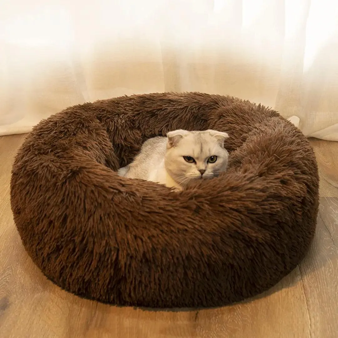 Comfortable Doughnut Cat Bed: Ultra-Soft Round Cat Furniture