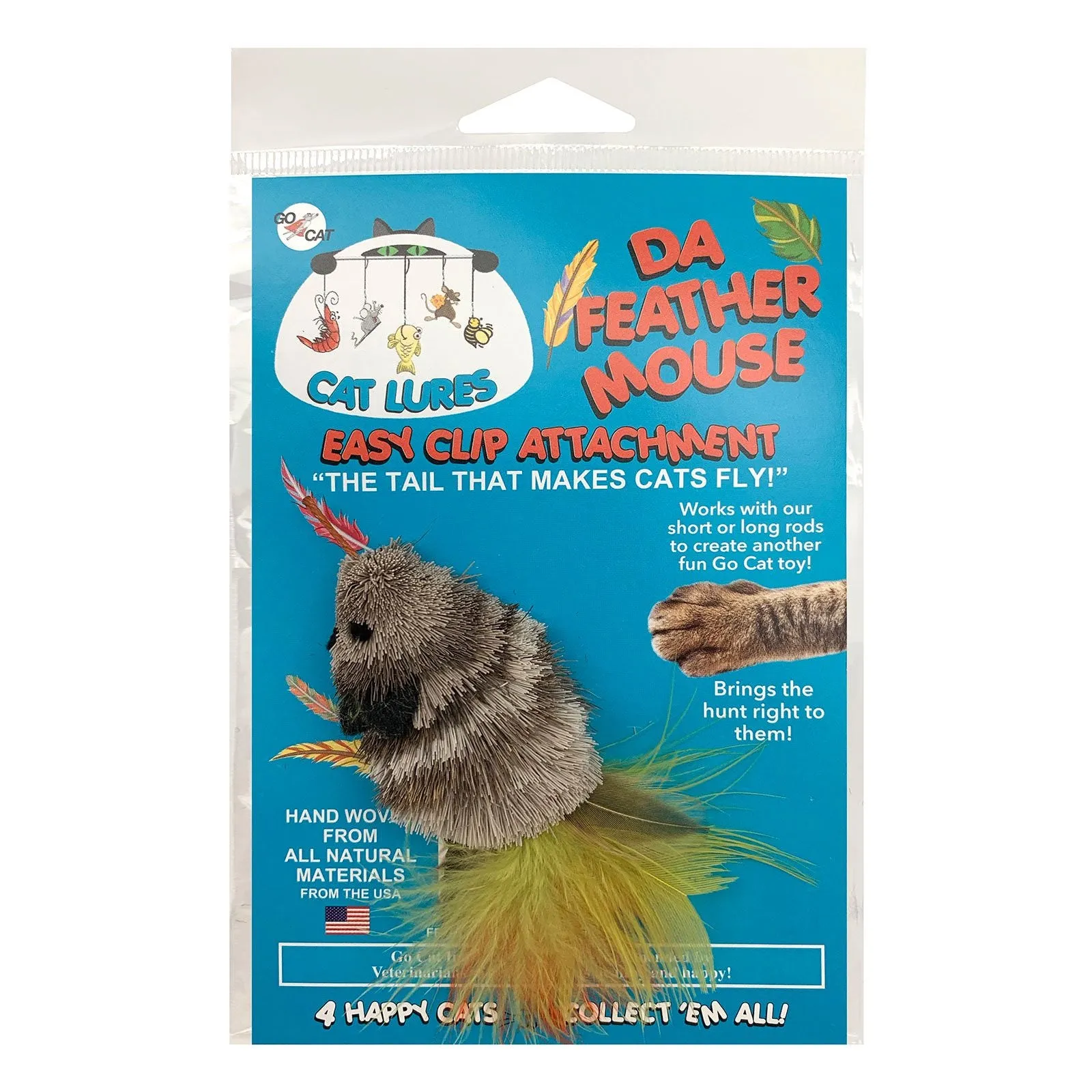 Da Feather Mouse Teaser Wand Cat Toy Replacement Lure by Go Cat