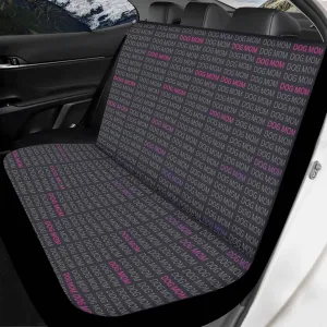 Dog Mom "Words" Black Motif Soft and Lightweight Dog Car Seat Cover