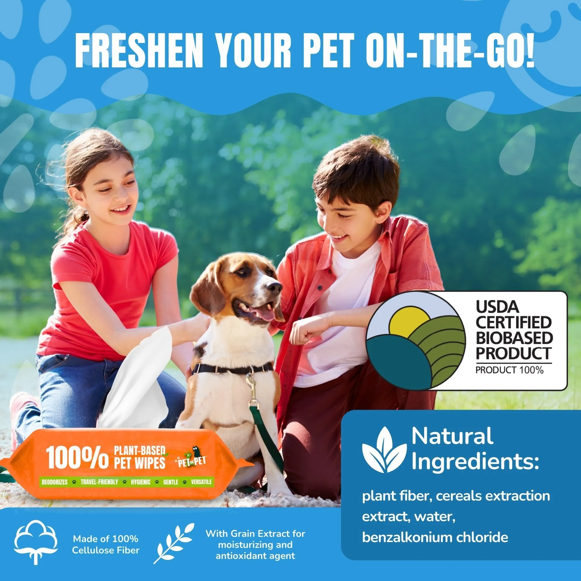 Dog Wipes Cleaning Deodorizing 400 Counts