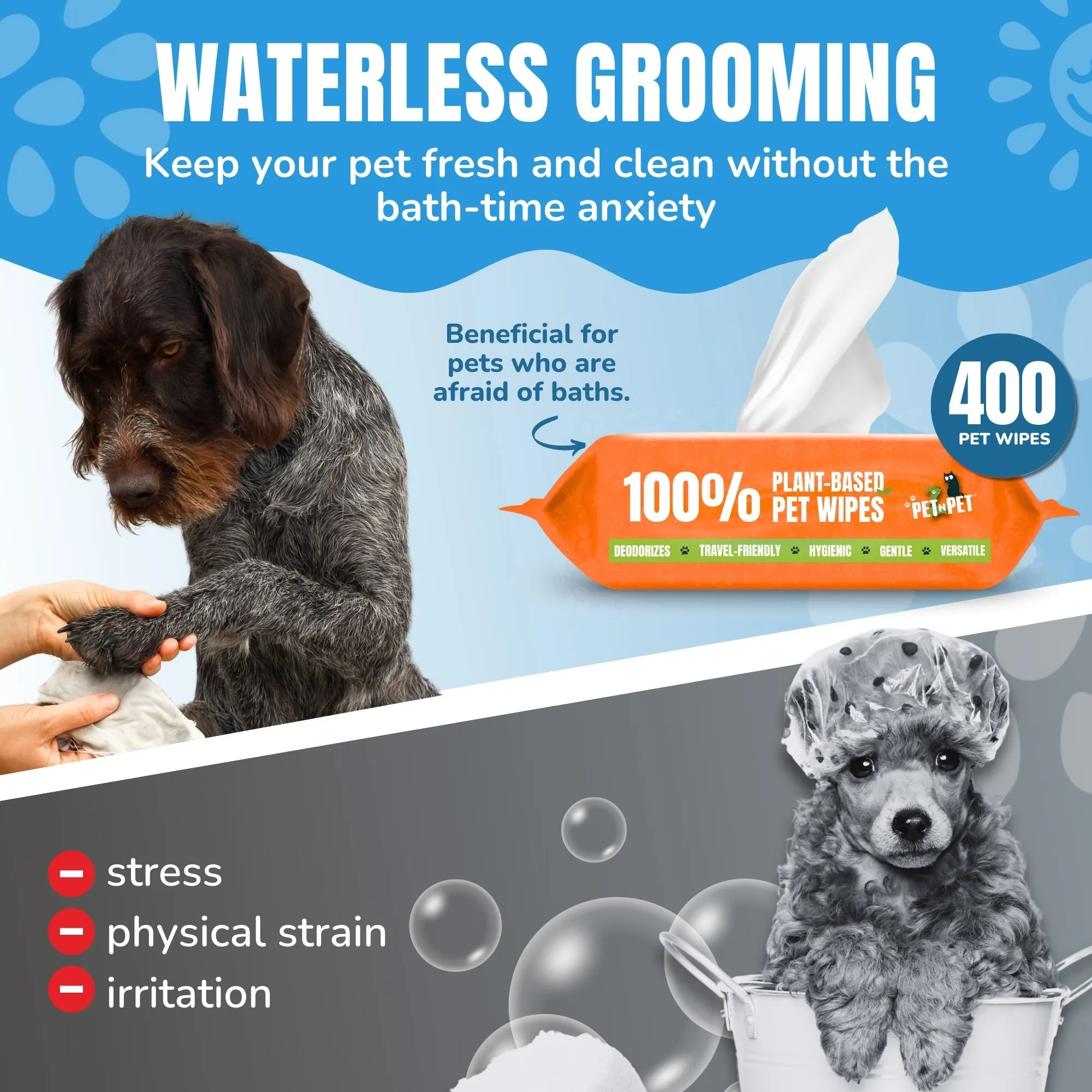 Dog Wipes Cleaning Deodorizing 400 Counts