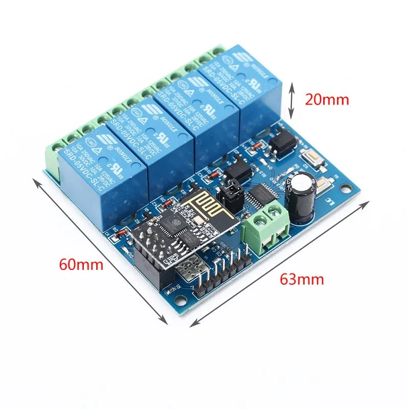 ESP8266 ESP-01 5V 4-Channels WiFi Relay Module for Home Remote Control Switch