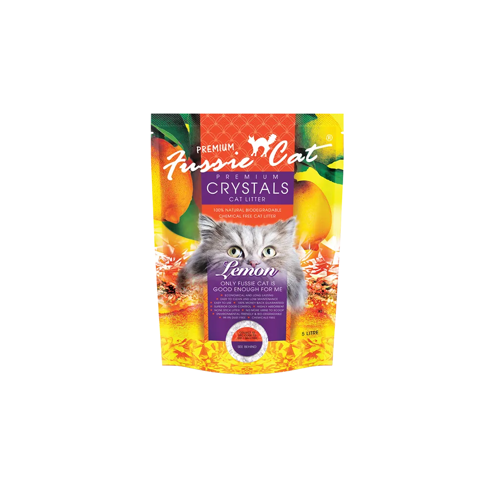 Fussie Cat Premium Crystals Litter Lemon 5L