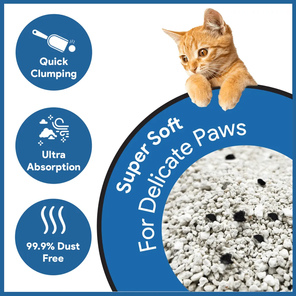Goofy Tails Premium Activated Charcoal White Bentonite Clumping Cat Litter