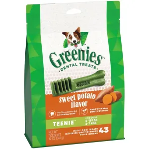 Greenies Canine Dental Dog Treat Sweet Potato Flavored Teenie 340g