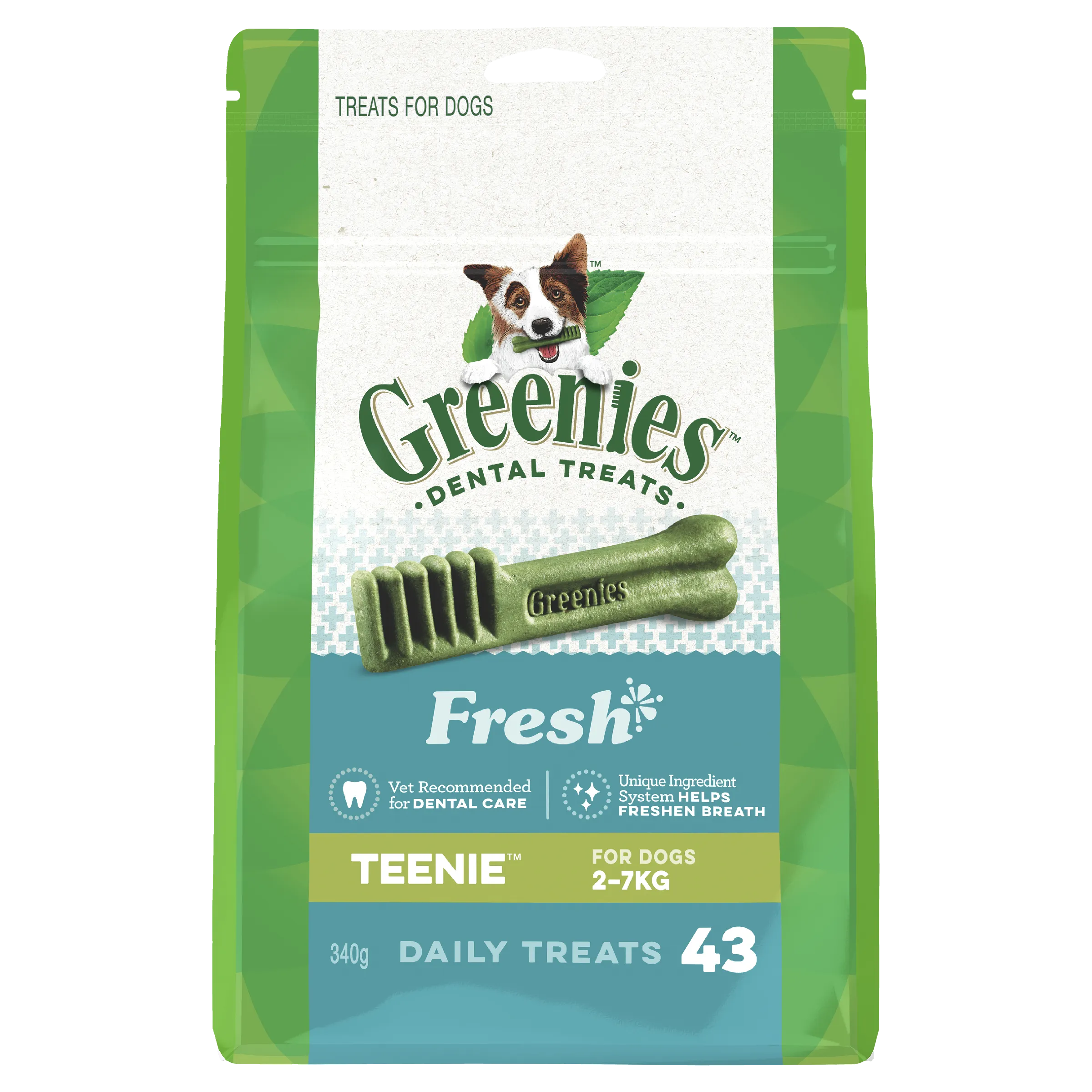 Greenies Dog Fresh Mint Dental Health Treats for Teenie Dogs 340g
