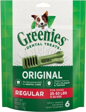 Greenies Regular Dental Dog Treats - 6 count