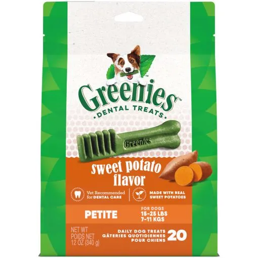 Greenies Sweet Potato Petite Dental Dog Treats - 20 ct