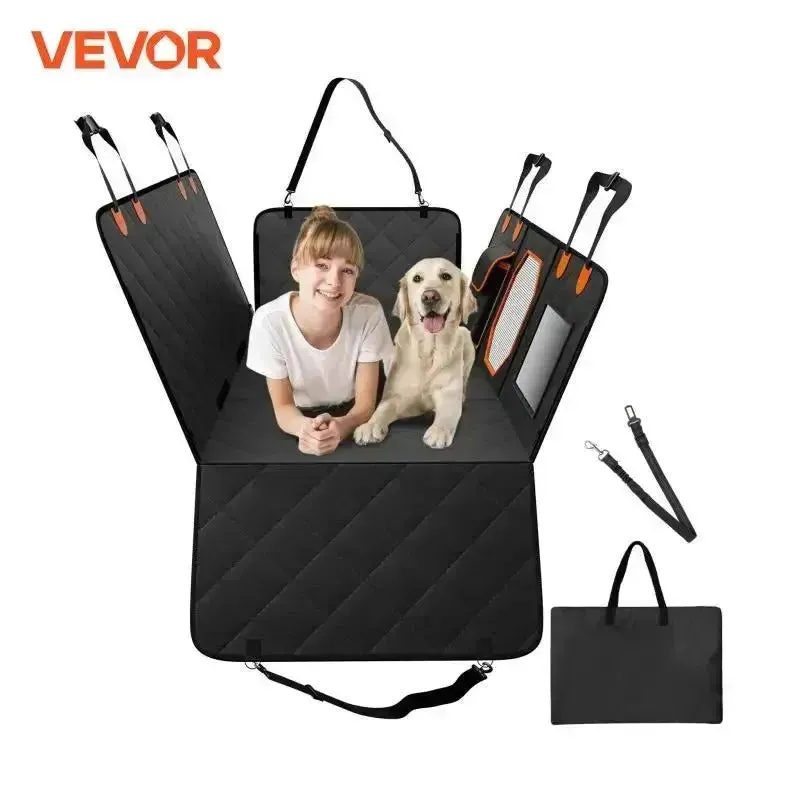 Heavy Duty Dog Car Seat Cover – Waterproof, 400lb Capacity, Mesh Window & Storage Pocket