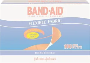 Johnson & Johnson Band-Aid Flexible Fabric Premium Adhesive Bandages 3/4 Inch  X 3 Inch  100 Per Box