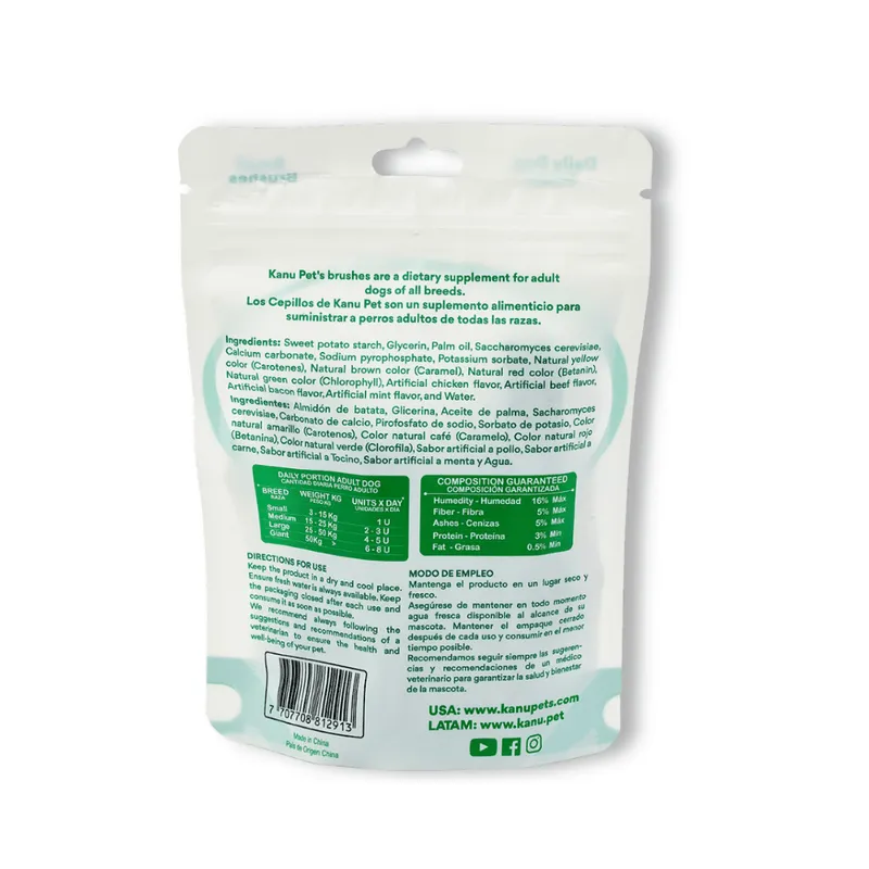 Kanu Pet Dental Fresh Medium Dental Brush Mint Flavor Dog Treat