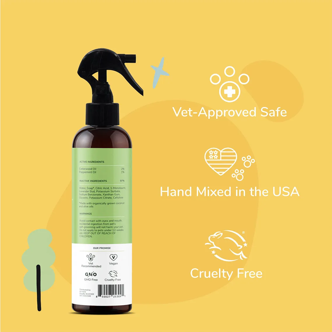 Kin   Kind Flea & Tick Protect Spray for Dogs & Cats