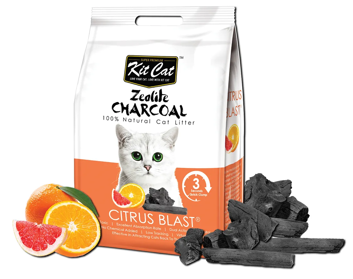 Kit Cat Zeolite Charcoal Citrus Blast Cat Litter 4kg