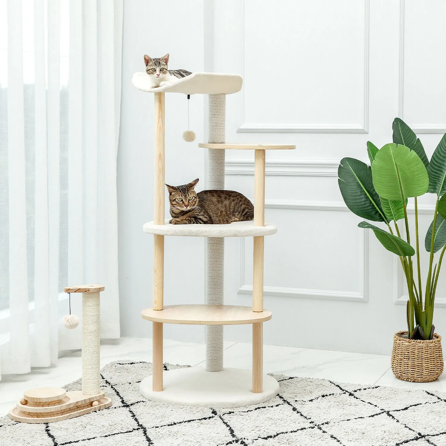 Minimal Multi-level 124.5cm Cat Scratch Tower