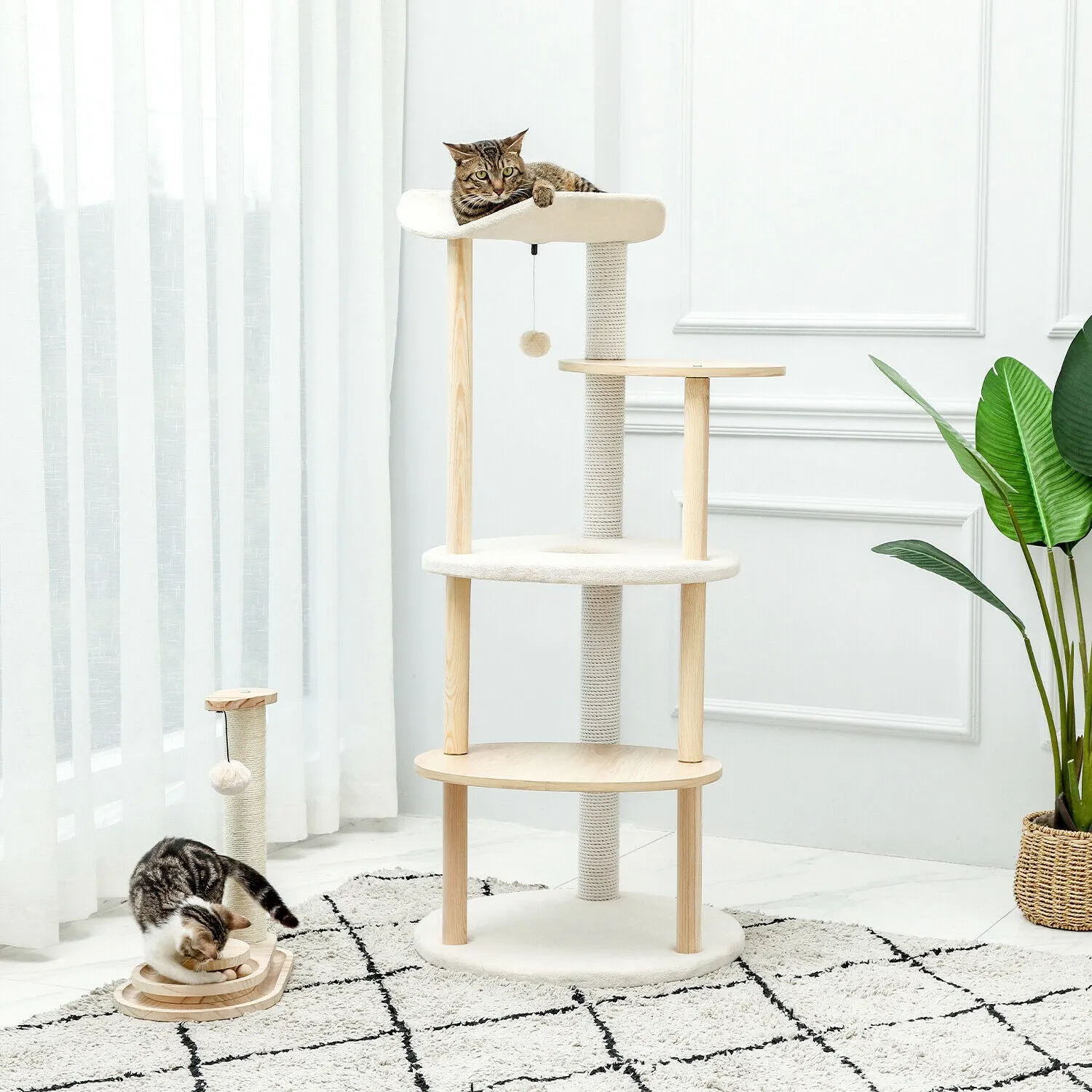 Minimal Multi-level 124.5cm Cat Scratch Tower