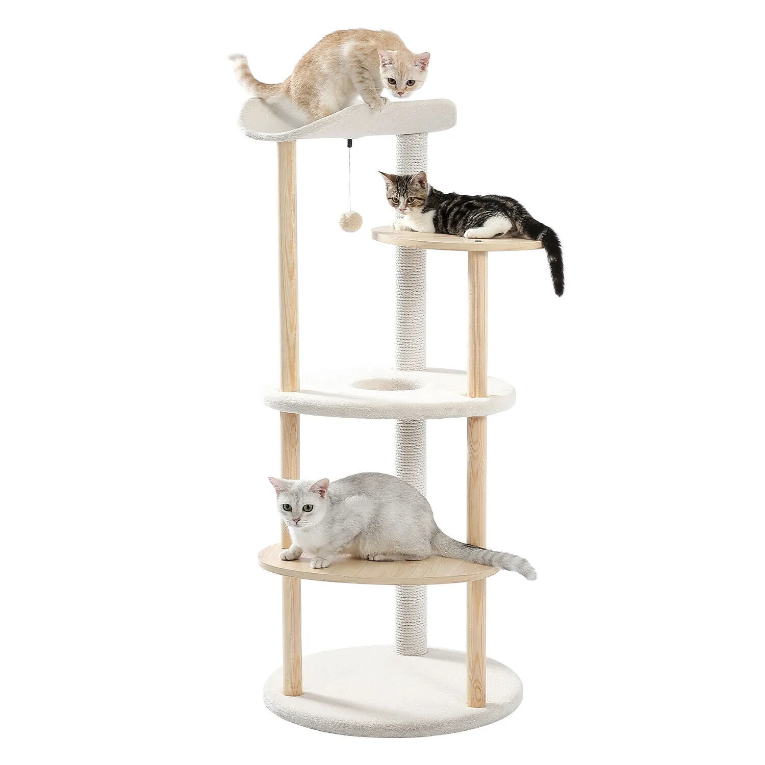 Minimal Multi-level 124.5cm Cat Scratch Tower