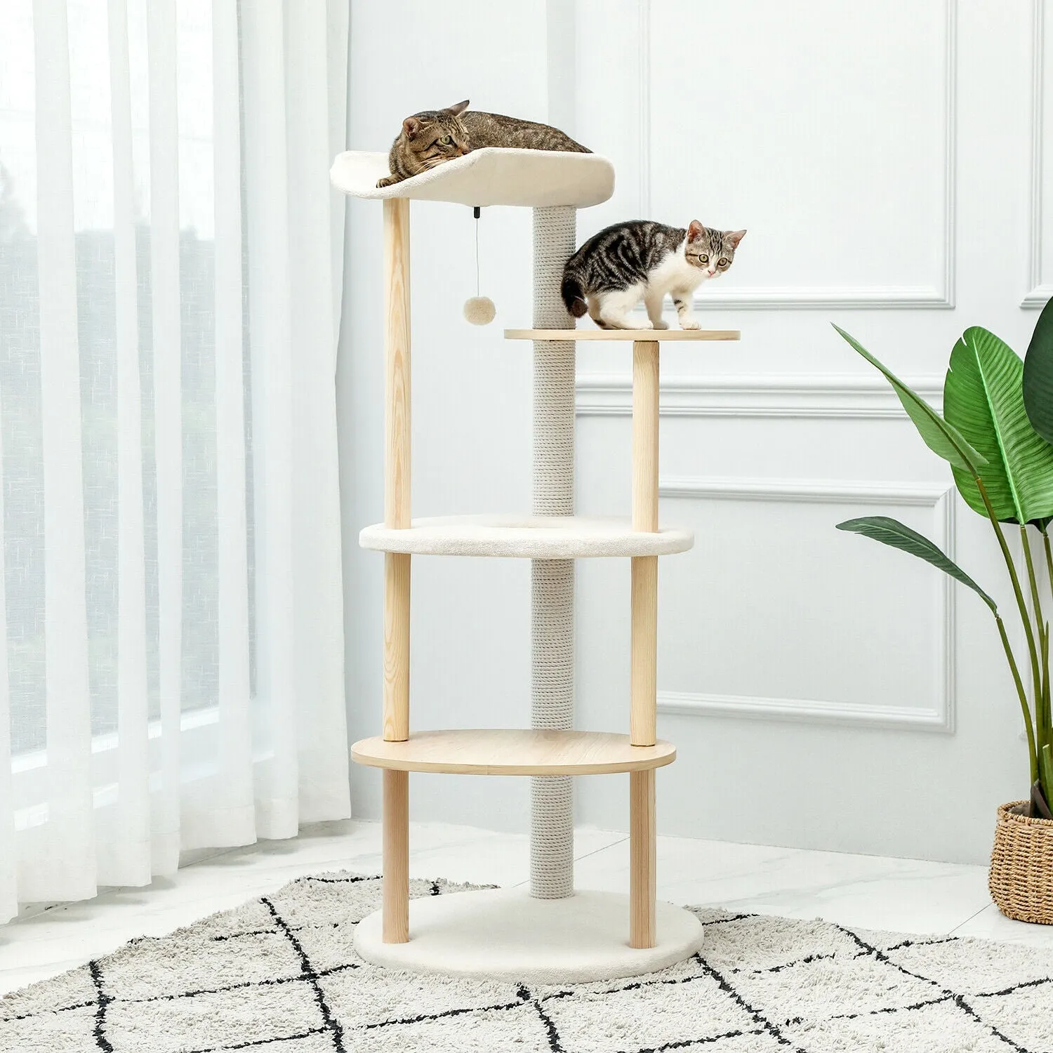Minimal Multi-level 124.5cm Cat Scratch Tower