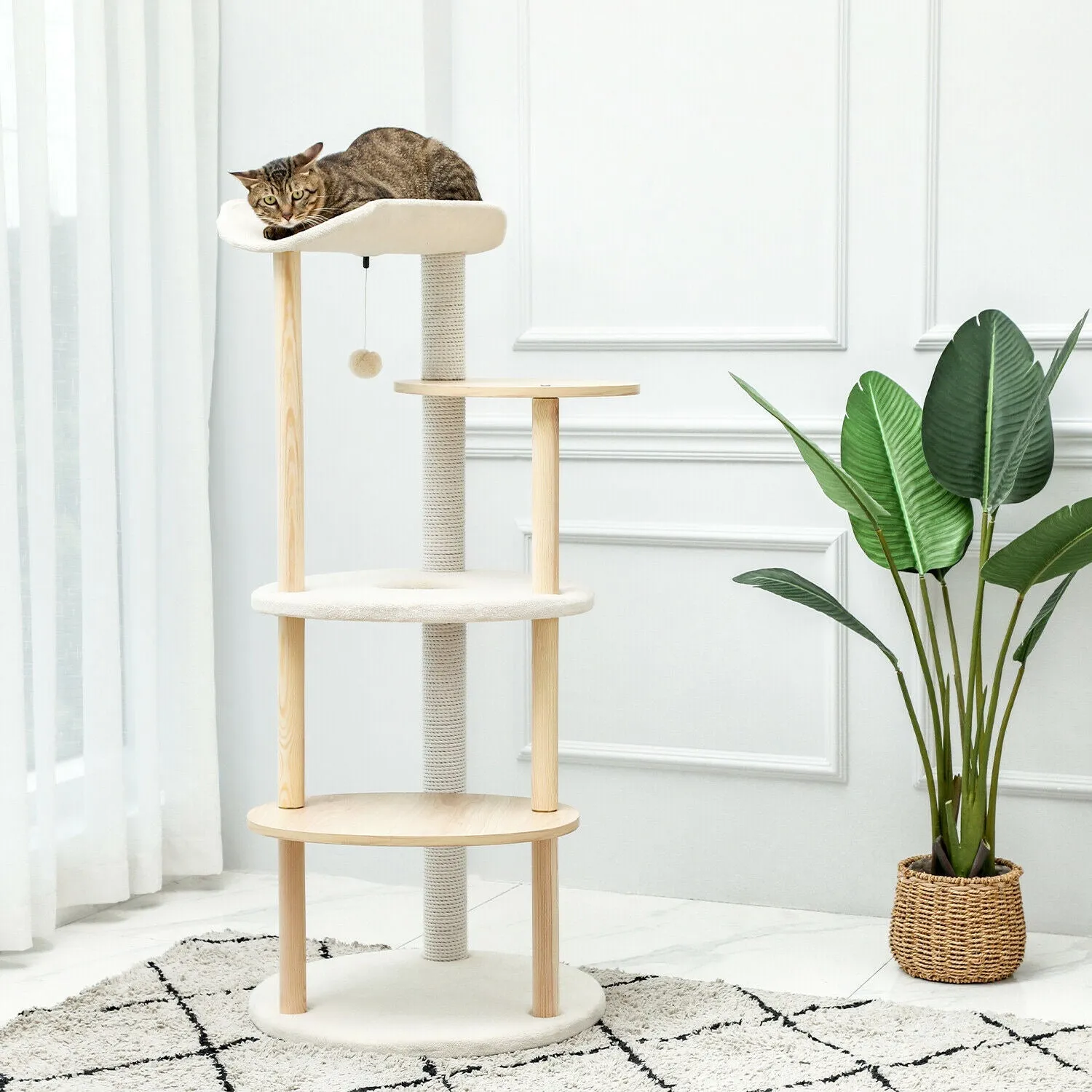 Minimal Multi-level 124.5cm Cat Scratch Tower