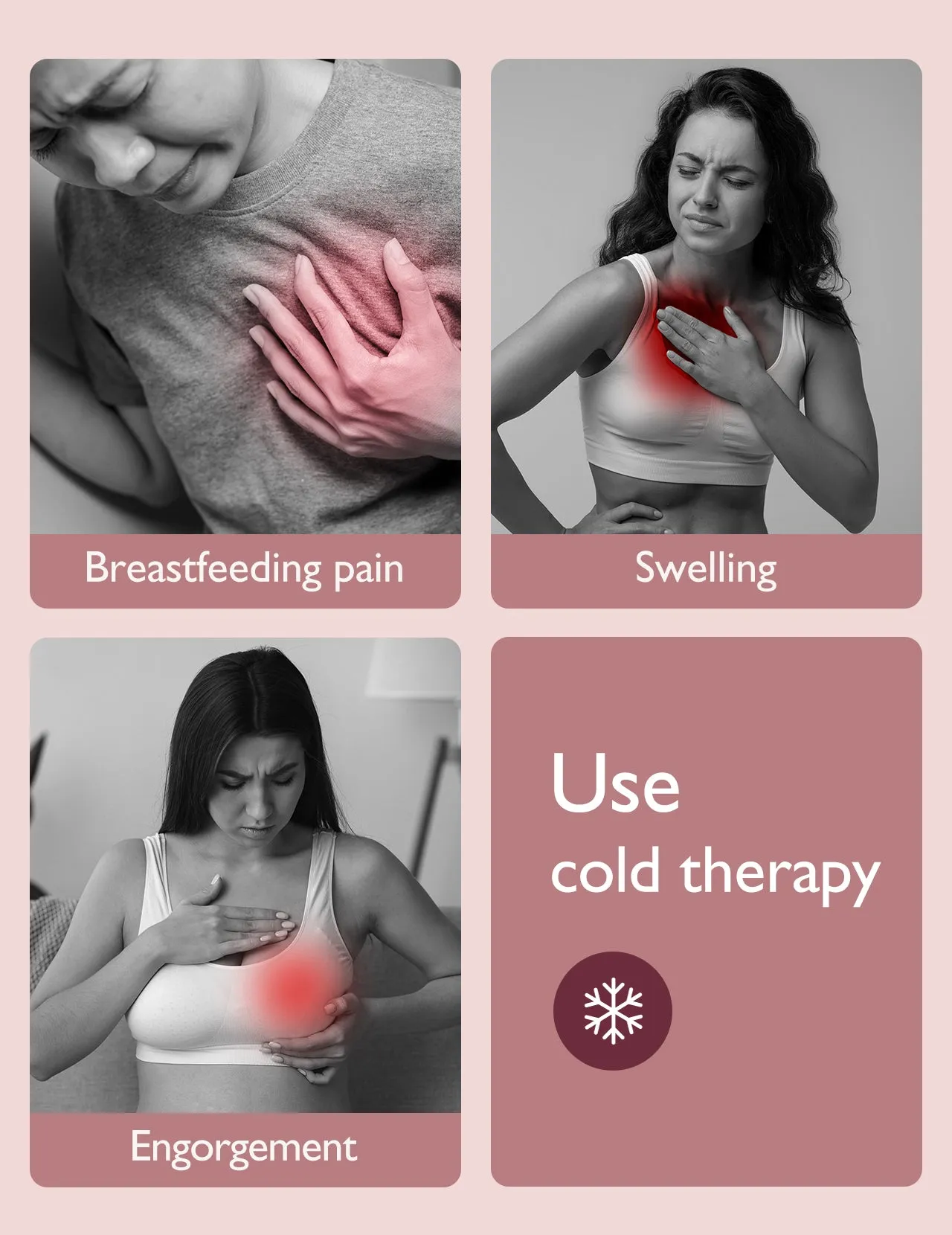 Momcozy Maternity Accessory Large Reusable Breast Therapy Packs Pink