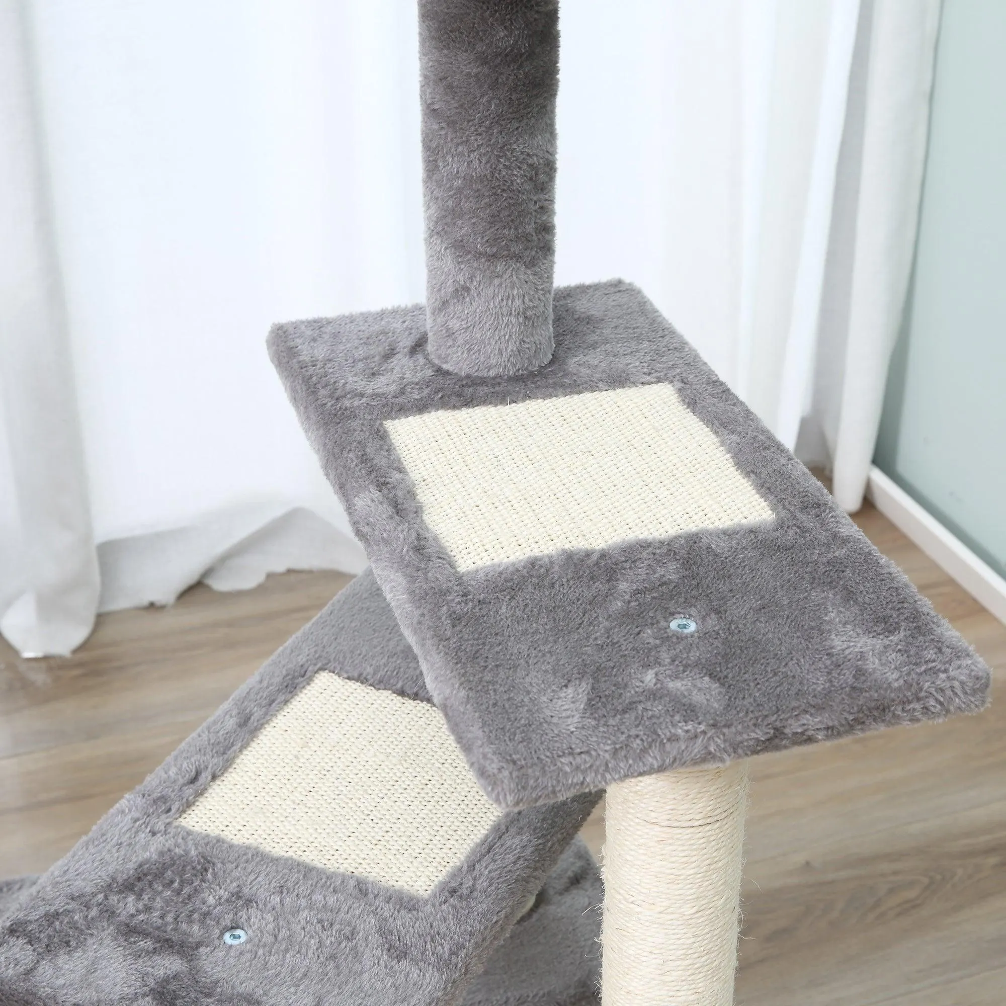 Multi-Level Cat Climbing Tower, 99.5cm - Grey