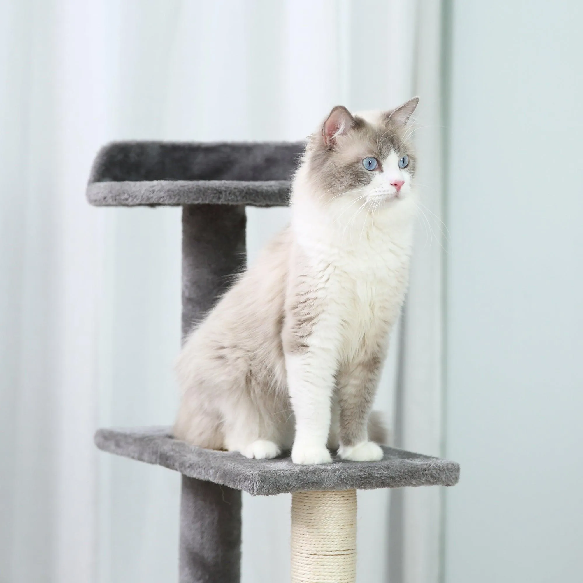 Multi-Level Cat Climbing Tower, 99.5cm - Grey