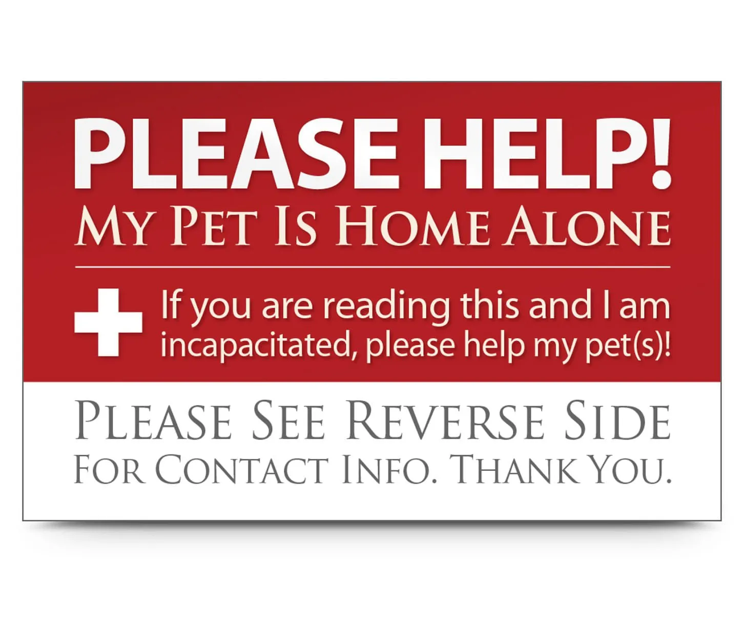 My Pet Is Home Alone! Wallet Cards