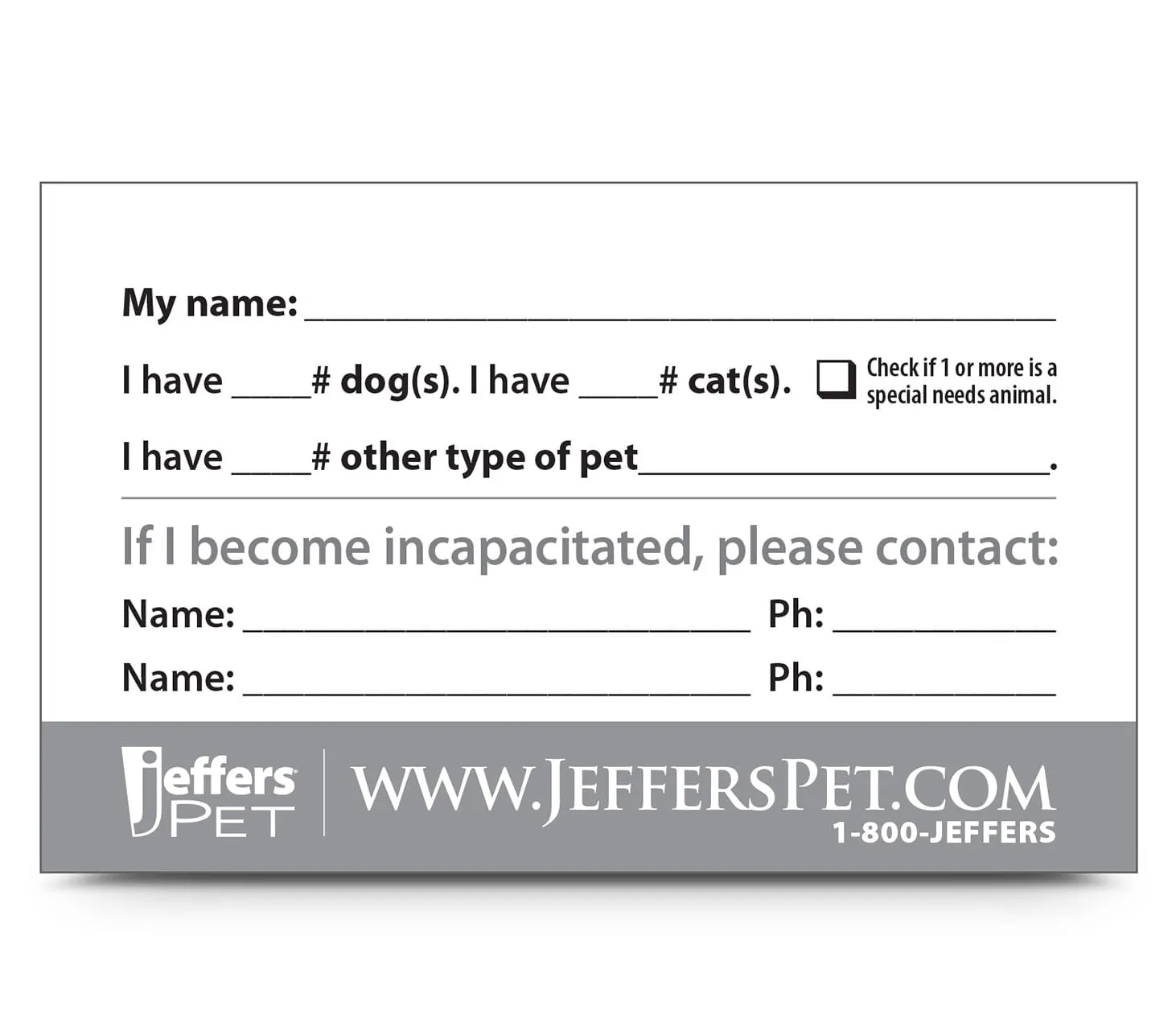 My Pet Is Home Alone! Wallet Cards