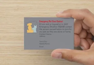 Pet Emergency Cards- Free with every purchase