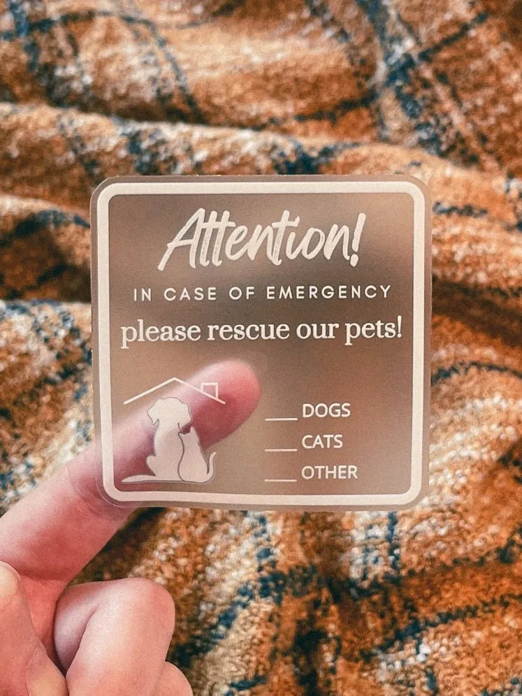 Pet Emergency Rescue Sticker