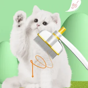 Pet Grooming Comb, Cat Brush with Self Cleaning Slicke