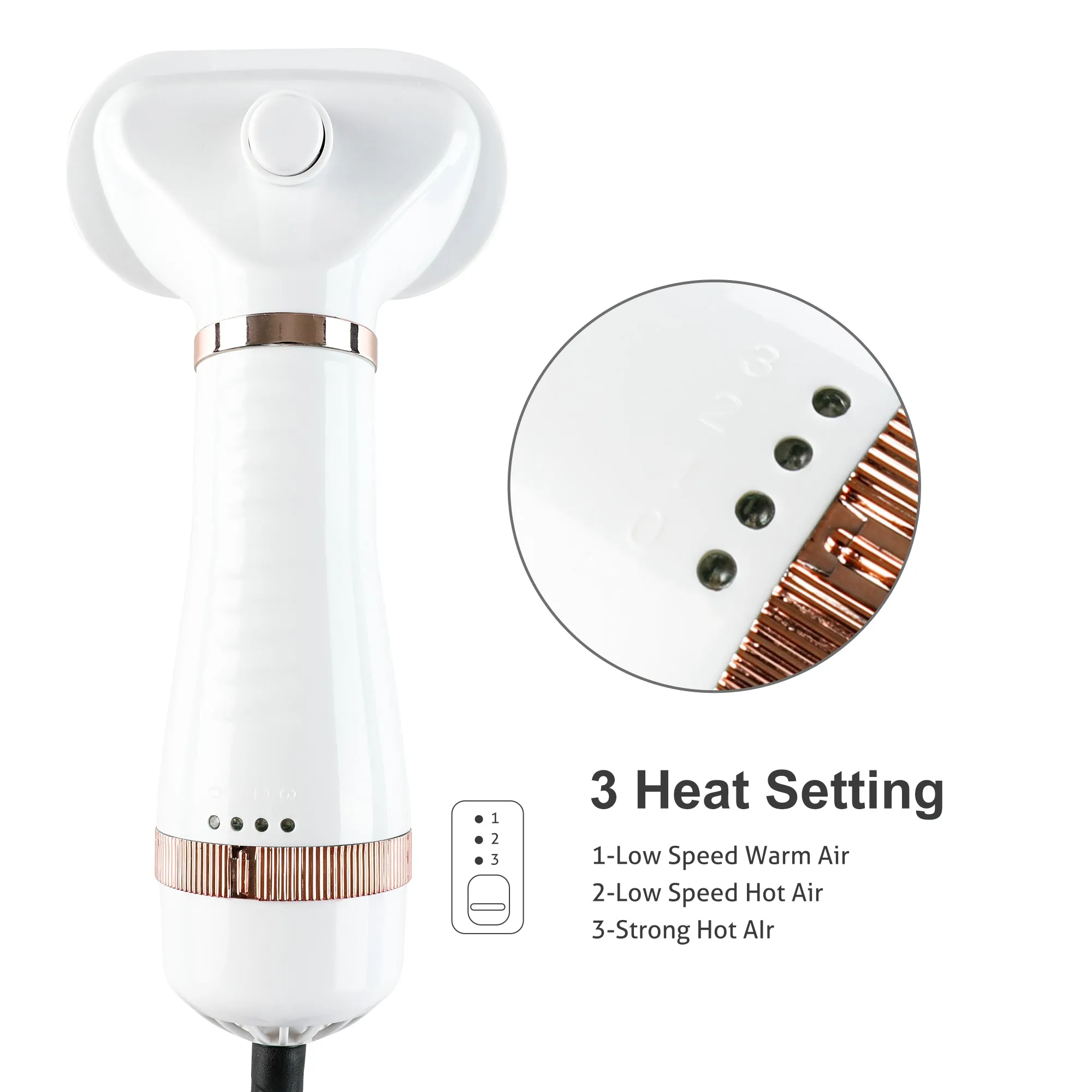 Pet Hair Dryer, Portable Dog Grooming Hair Dryer with Self Cleaning Slicker Brush