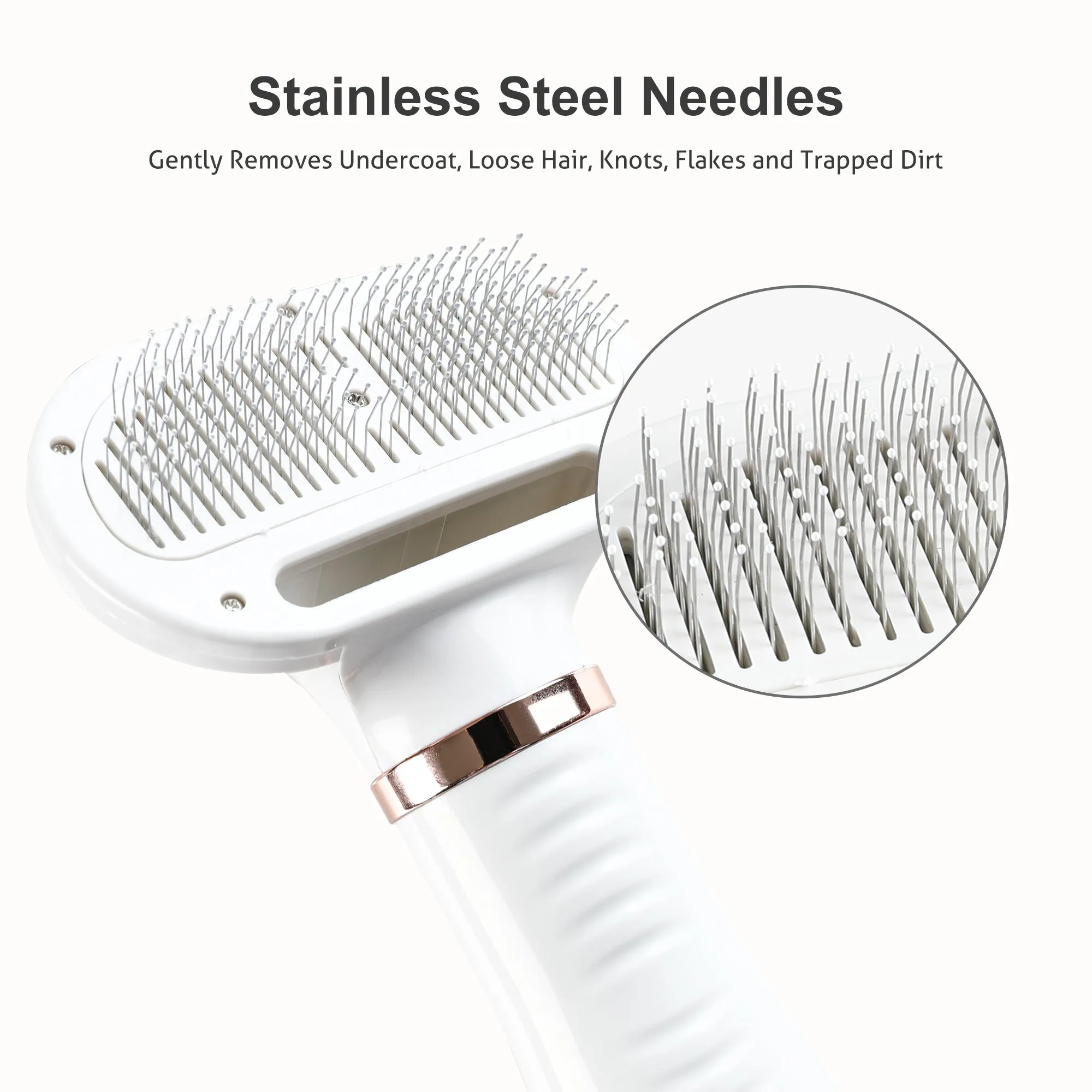 Pet Hair Dryer, Portable Dog Grooming Hair Dryer with Self Cleaning Slicker Brush