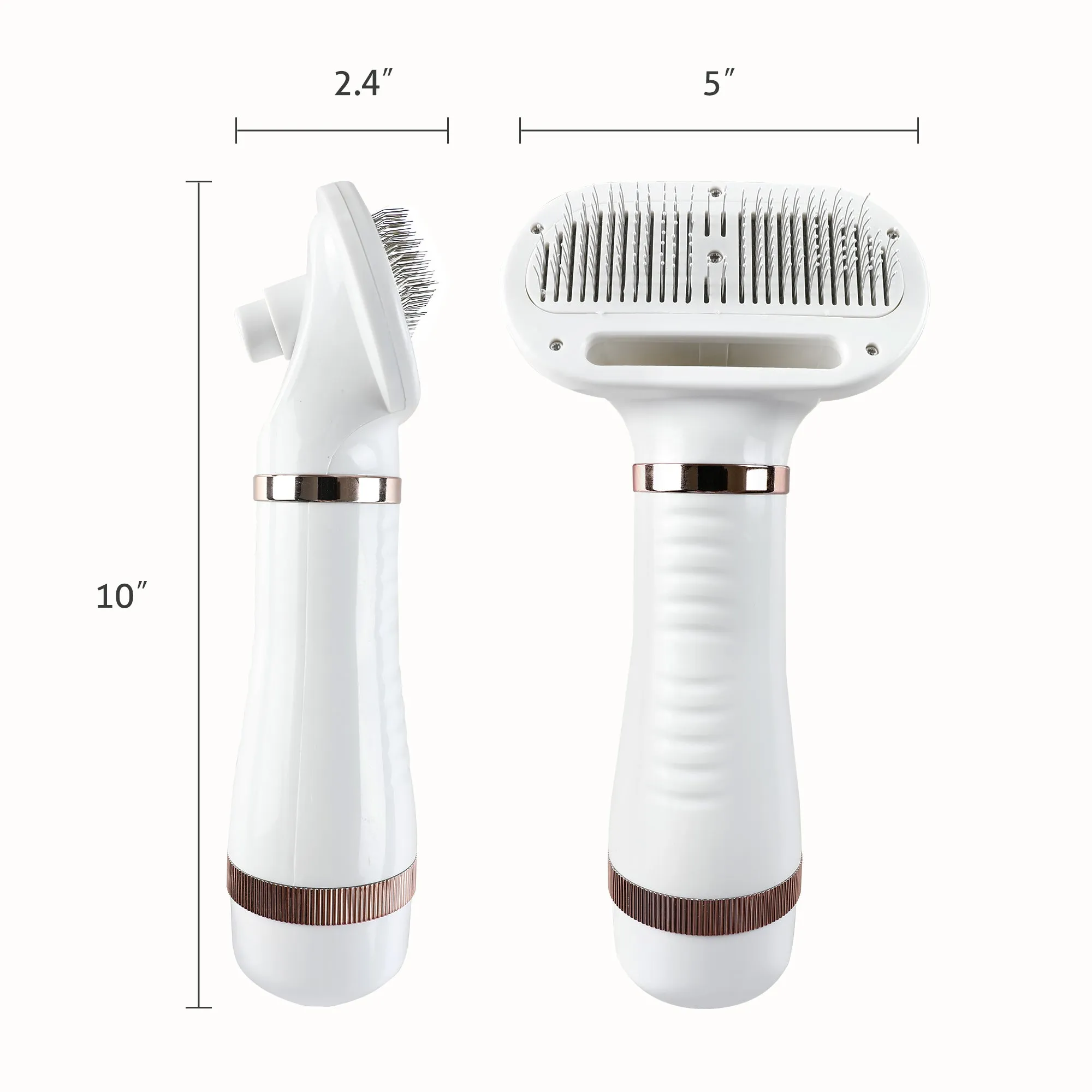 Pet Hair Dryer, Portable Dog Grooming Hair Dryer with Self Cleaning Slicker Brush