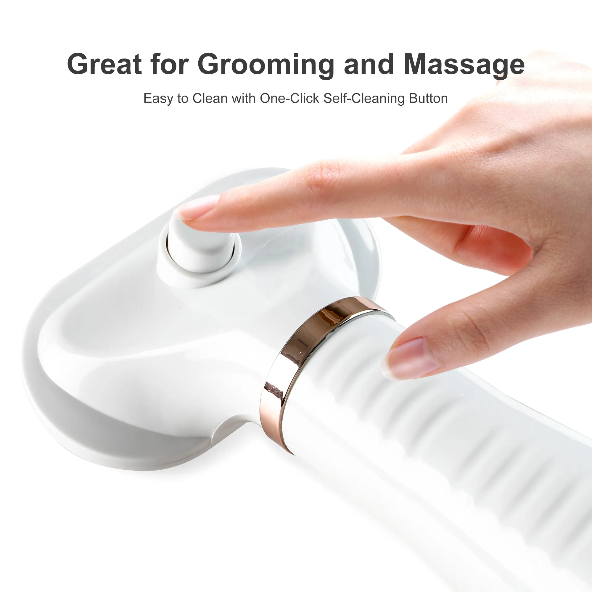 Pet Hair Dryer, Portable Dog Grooming Hair Dryer with Self Cleaning Slicker Brush