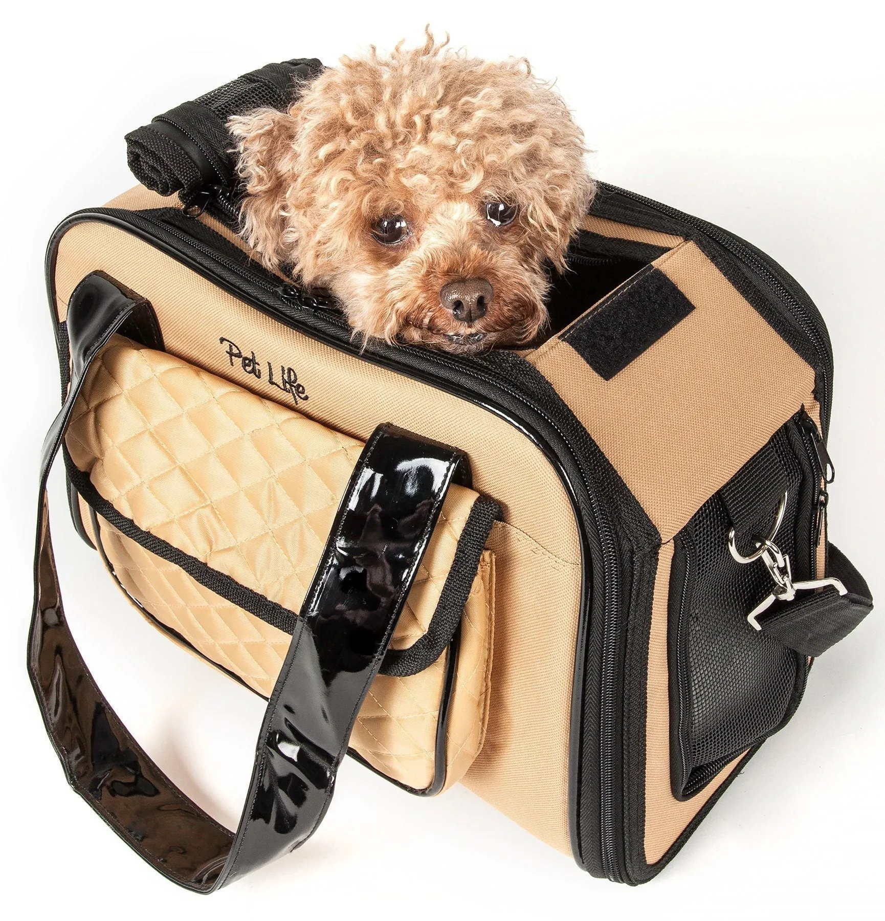 Pet Life ® Mystique Airline Approved Fashion Designer Travel Pet Dog Carrier w/ Pouch