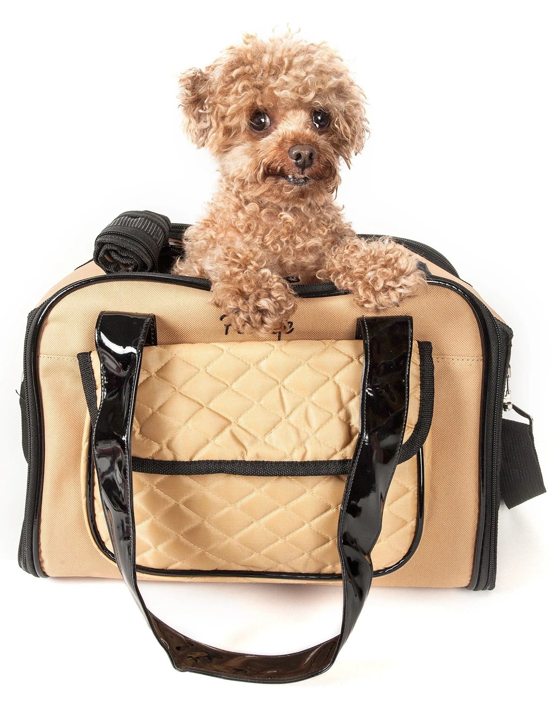Pet Life ® Mystique Airline Approved Fashion Designer Travel Pet Dog Carrier w/ Pouch