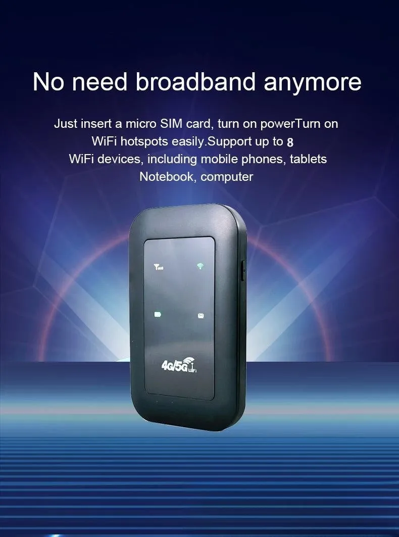 Pocket Wifi Router 4G/5G 150M Long Range Connection Full-Netcom Travel