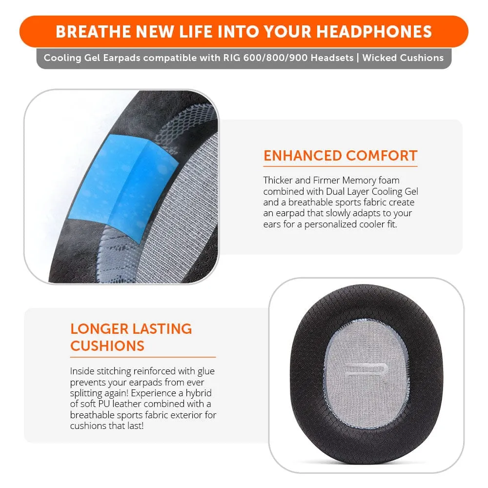 RIG 600, 800 & 900 Series Earpads - WC FreeZe Cooling Gel