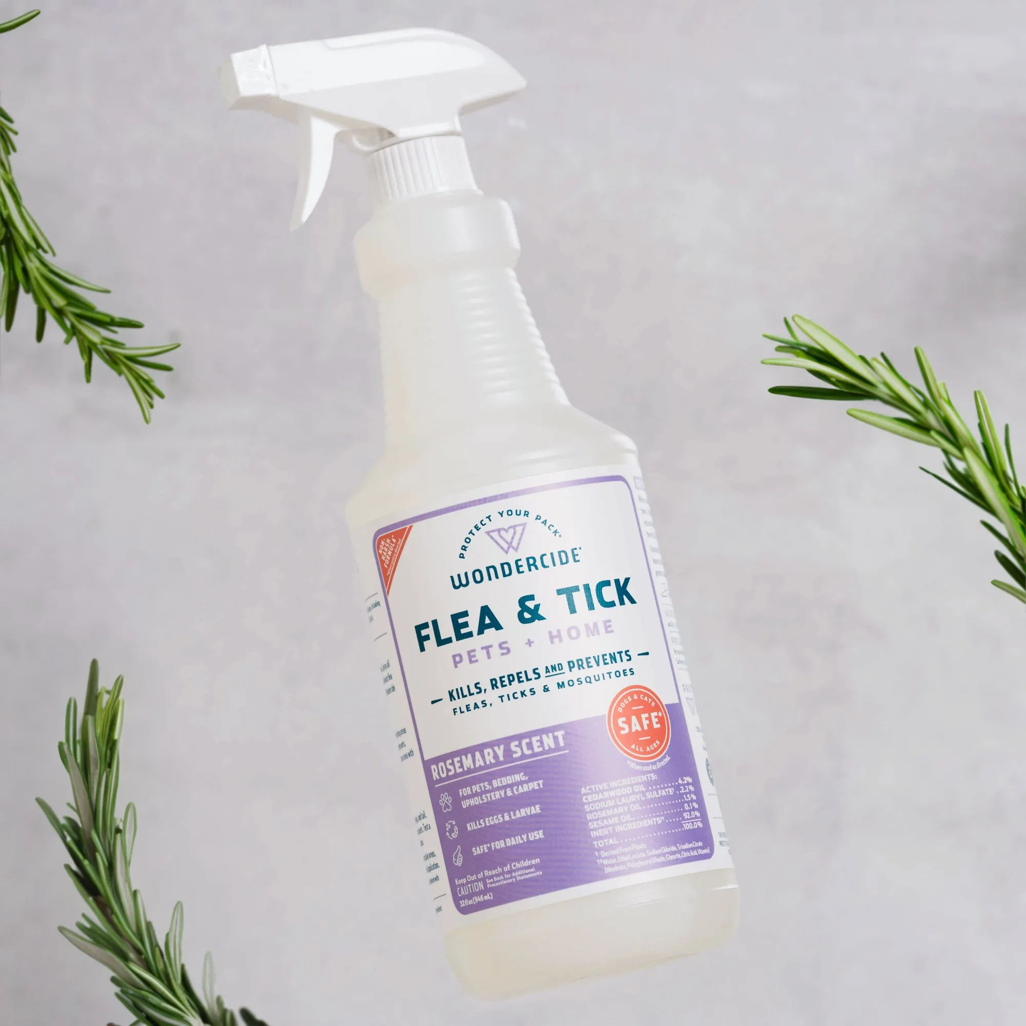 Rosemary Flea & Tick Spray for Pets   Home with Natural Essential Oils