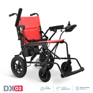 Rubicon DX02 - Affordable, Lightweight & Powerful Electric Wheelchair: Foldable, Portable & Airline-Approved for Travel | Economical Power Wheelchair