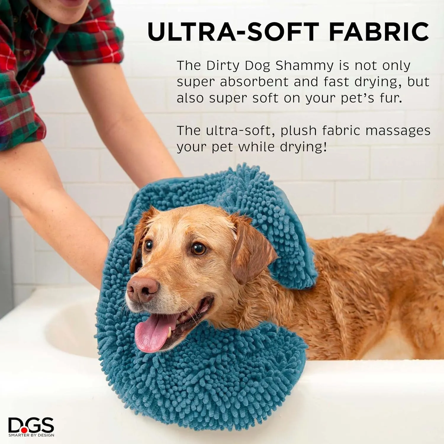 Shammy Dog Towels for Drying Dogs - Heavy Duty Soft Microfiber Bath Towel - Super Absorbent, Quick Drying, & Machine Washable - Must Have Dog & Cat Bathing Supplies | Grey